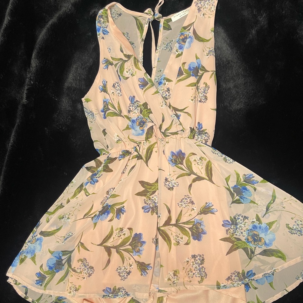 Light pink flower romper